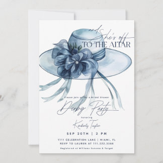 Invitation Fête des mariées de Casquette Dusty Blue Derby