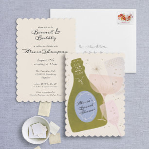 Invitation Fête des mariées de champagne Brunch & Bubbly