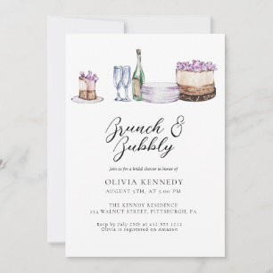 Invitation Fête des mariées de champagne Bunch et Bubbly