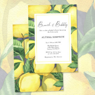 Invitation Fête des mariées de citron brunch et bulle