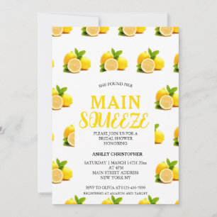 Invitation Fête des mariées de citron rustique à la fine poin