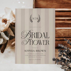 Invitation Fête des mariées de club de pays monogramme