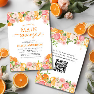 Invitation Fête des mariées de code QR de la taille principal