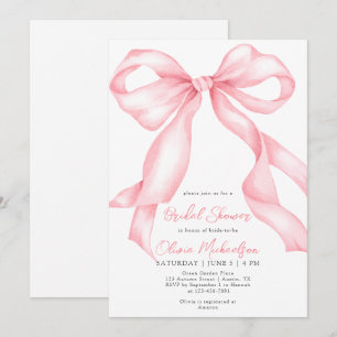 Invitation Fête des mariées de coquette de boîte de ruban ros