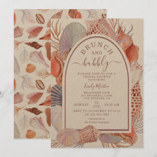 Invitation Fête des mariées de coquillages de plage Brunch & 