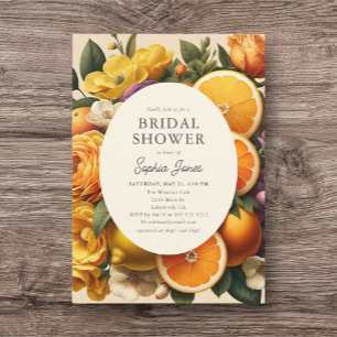 Invitation Fête des mariées de cottagecore à fleurs d'agrumes