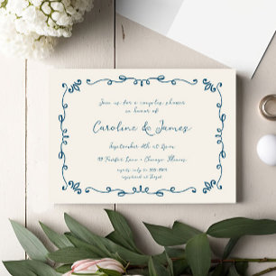 Invitation Fête des mariées de couples illustrés à la main lu