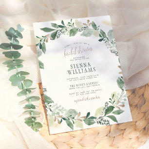 Invitation Fête des mariées de couronne Feuille d'Eucalyptus 