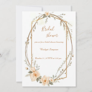 Invitation Fête des mariées de couronne neutre Beige Rustique