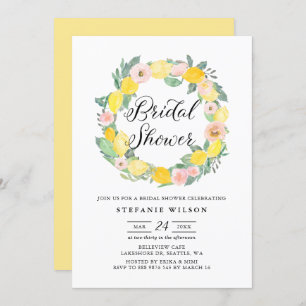 Invitation Fête des mariées de couronnes de citron