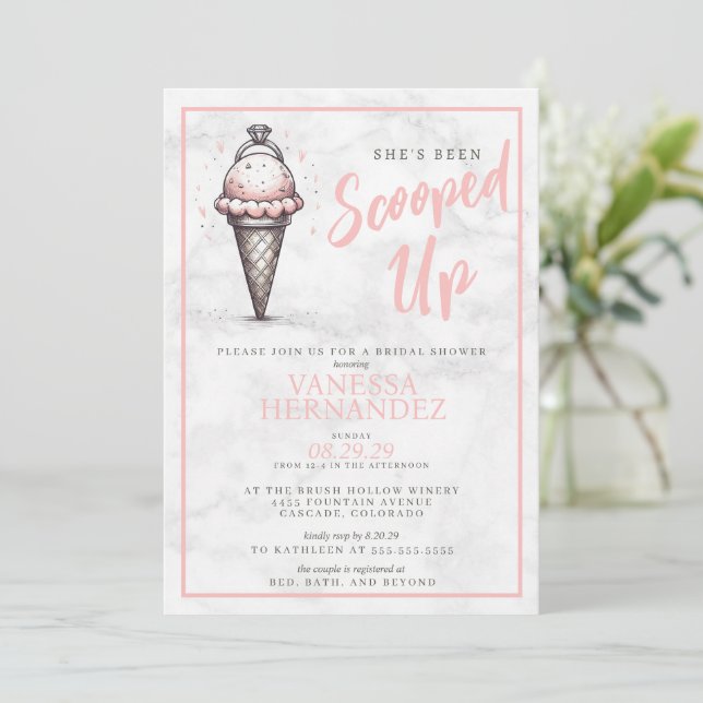 Invitation Fête des mariées de crème glacée (Debout devant)