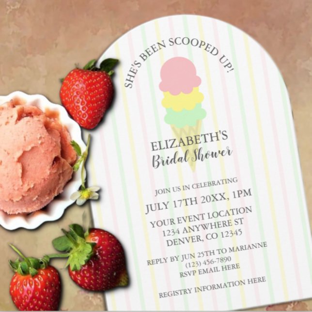 Invitation Fête des mariées de crème glacée récupérée (Créateur téléchargé)