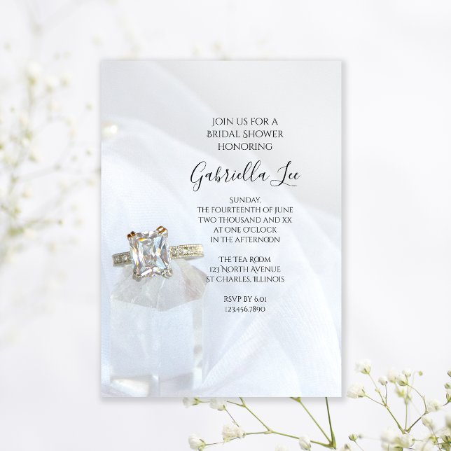 Invitation Fête des mariées de cristal carré Diamond Bague (Créateur téléchargé)