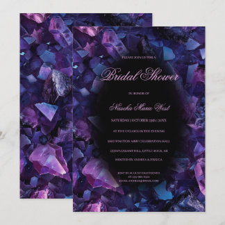 Invitation Fête des mariées de cristaux de sorcière de saumon