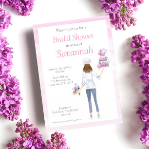 Invitation Fête des mariées de cuisson Watercolor Girls