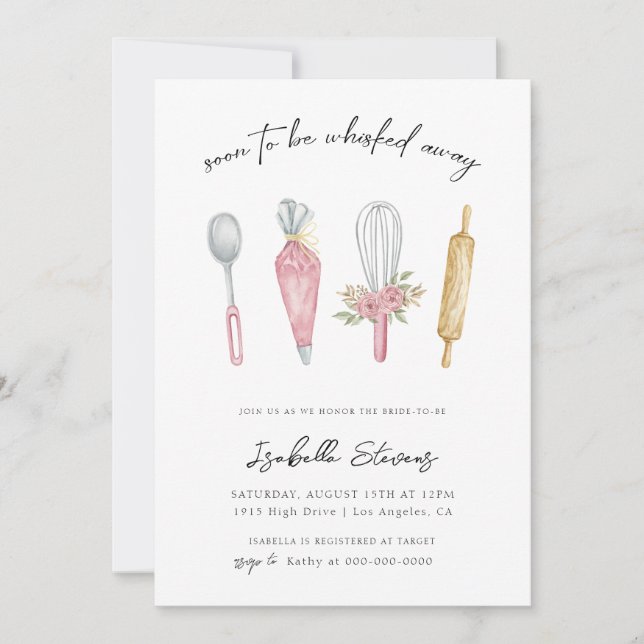Invitation Fête des mariées de cuisson Whisking Away (Devant)