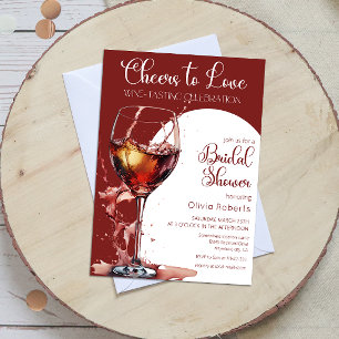Invitation Fête des mariées de dégustation de vin
