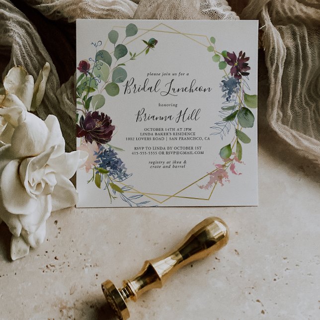 Invitation Fête des mariées de déjeuner de la Basse-Bourgogne (Créateur téléchargé)