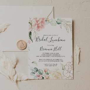 Invitation Fête des mariées de déjeuner de la nuptiale Gold G