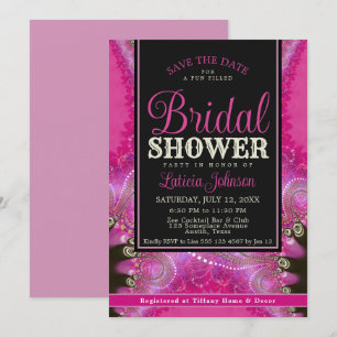 Invitation Fête des mariées de dentelle fractale psychédéliqu