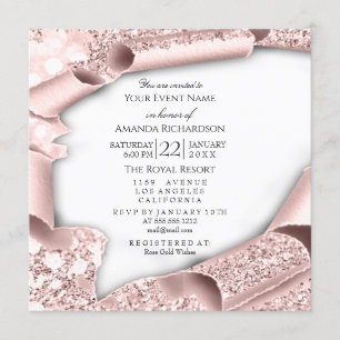 Invitation Fête des mariées de fête d'anniversaire Rose blanc