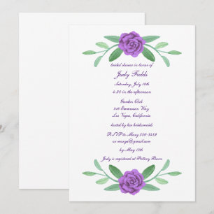 Invitation Fête des mariées de feuillage floral pourpre