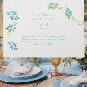 Invitation Fête des mariées de Fleur sauvage jaune printemps