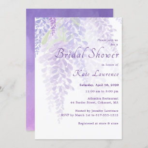 Invitation Fête des mariées de fleurs de la Wisteria Watercol