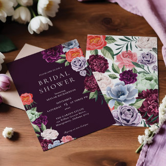 Invitation Fête des mariées de fleurs de Rose chic Floral Peo