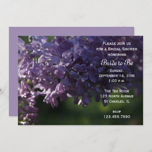 Invitation Fête des mariées de fleurs violettes Lilac