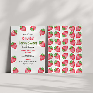 Invitation Fête des mariées de fraise rouge rose pâle Berry