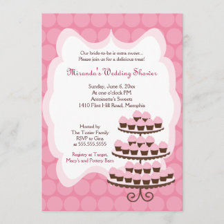 Invitation Fête des mariées de gâteau sucré 5x7