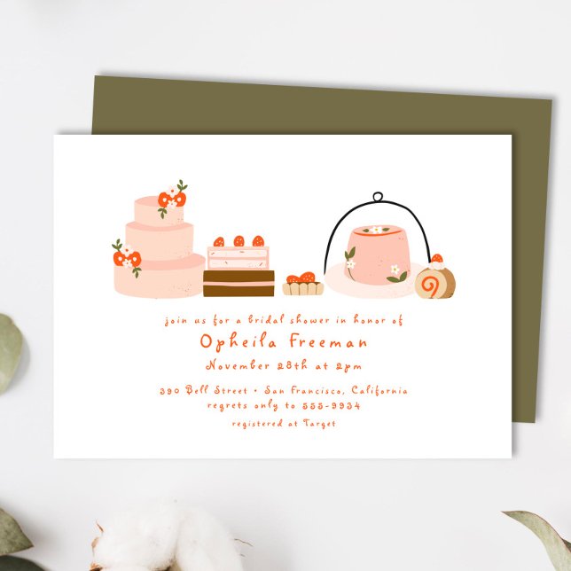 Invitation Fête des mariées de gâteaux de Berry Creuse à la m (Créateur téléchargé)