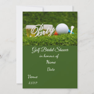 Invitation Fête des mariées de golf avec balle de golf Enregi