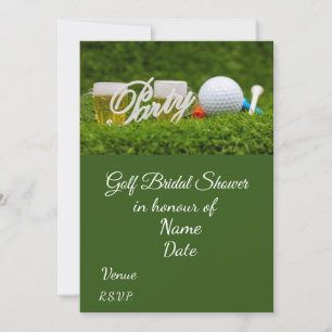 Invitation Fête des mariées de golf avec balle de golf Enregi