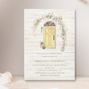 Invitation Fête des mariées de jardin à fleurs rose rustique