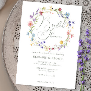 Invitation Fête des mariées de jardin de couronnes Fleurs sau