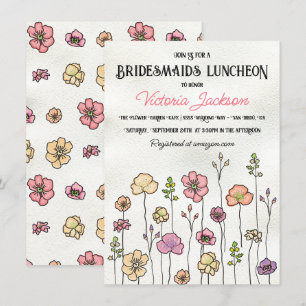 Invitation Fête des mariées de jardin fleuri fleur sauvage de