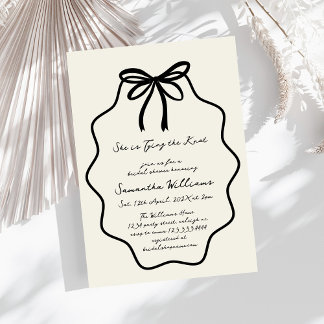 Invitation Fête des mariées de la boîte de coquette dessinée 