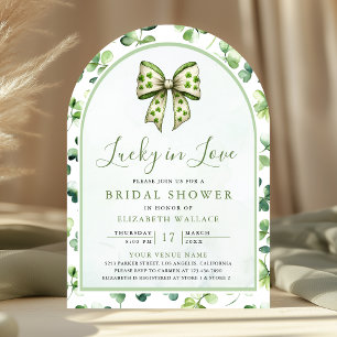 Invitation Fête des mariées de la Bow Shamrock verte de la Sa