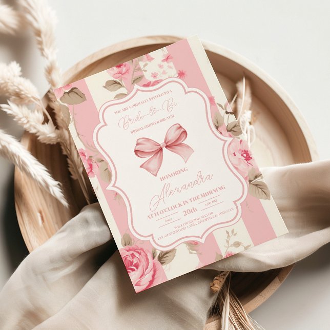 Invitation Fête des mariées de la corbeille rose (Créateur téléchargé)