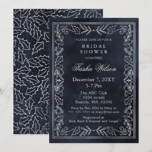 Invitation Fête des mariées de la forêt d'hiver de la Marine