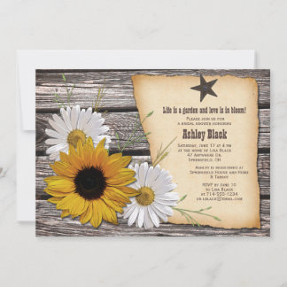 Invitation Fête des mariées de la marguerie de tournesol rust