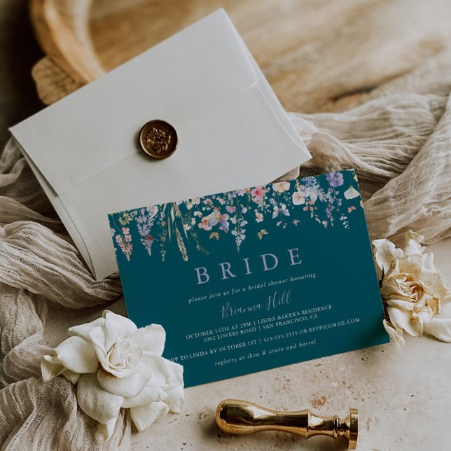 Invitation Fête des mariées de la mariée verte du Fleur sauva (Créateur téléchargé)