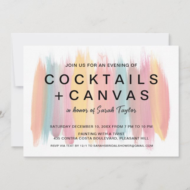 Invitation Fête des mariées de la partie de peinture (Devant)