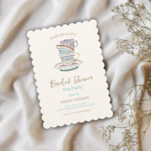 Invitation FÊTE DES MARIÉES de la partie de thé JULIET