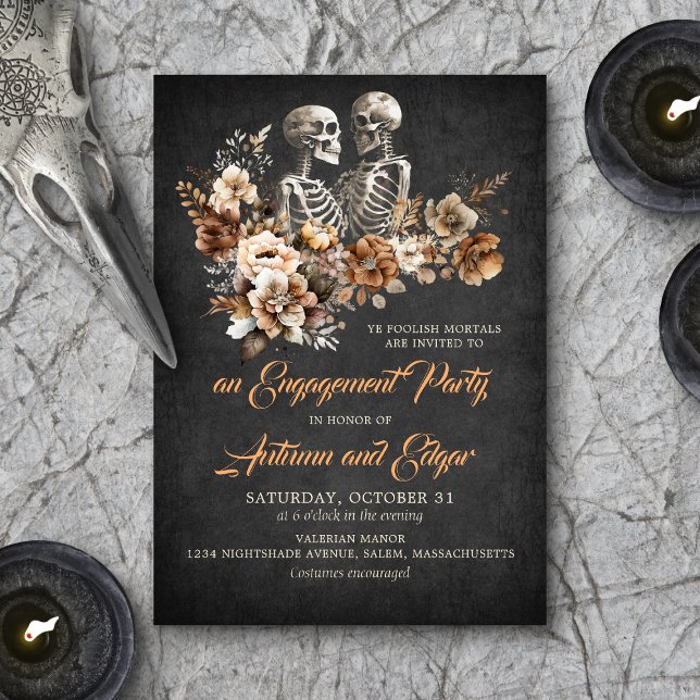 Invitation Fête des mariées de la partie d'engagement Hallowe (Créateur téléchargé)