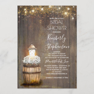 Invitation Fête des mariées de la Terre de Lanterne rustique