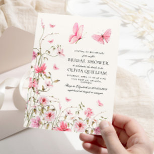 Invitation Fête des mariées de la vie des papillons