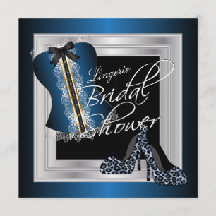 Invitation Fête des mariées de lingerie glamour   Bleu